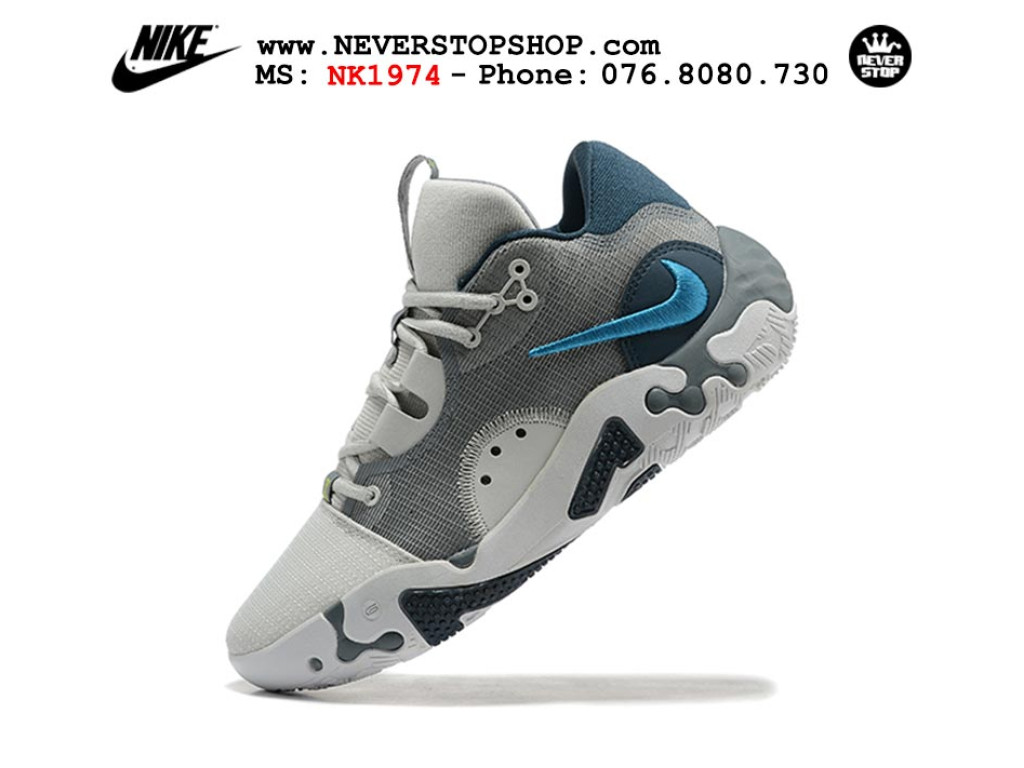 Giày bóng rổ nam Nike PG 6.0 Xám Xanh sfake replica 1:1 authentic chính hãng giá rẻ tốt nhất tại NeverStopShop.com HCM