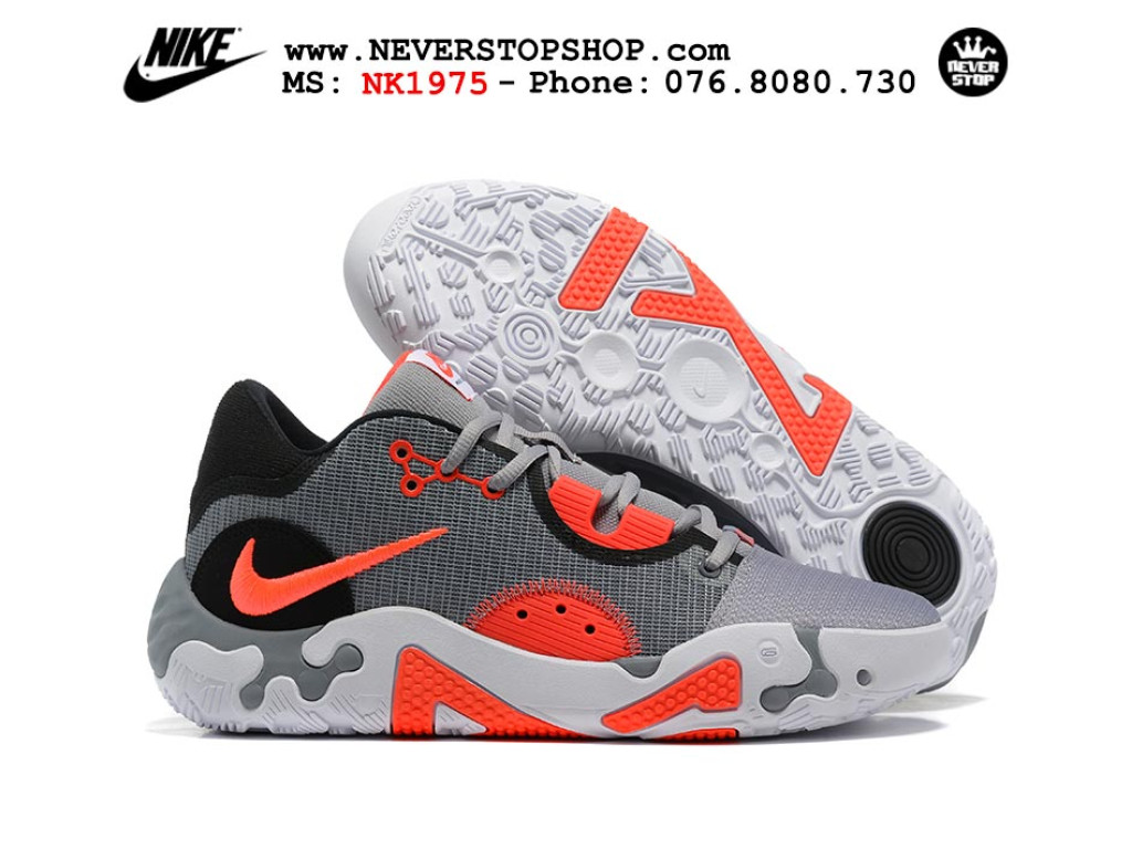Giày bóng rổ nam Nike PG 6.0 Xám Cam sfake replica 1:1 authentic chính hãng giá rẻ tốt nhất tại NeverStopShop.com HCM