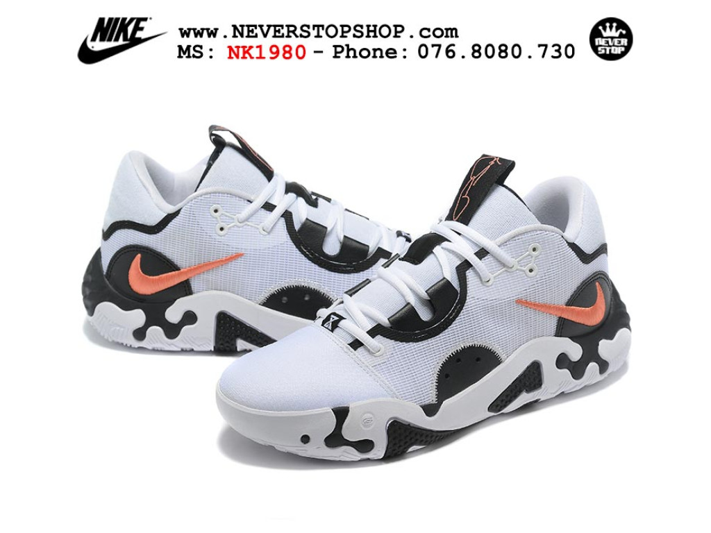 Giày bóng rổ nam Nike PG 6.0 Trắng Đen sfake replica 1:1 authentic chính hãng giá rẻ tốt nhất tại NeverStopShop.com HCM