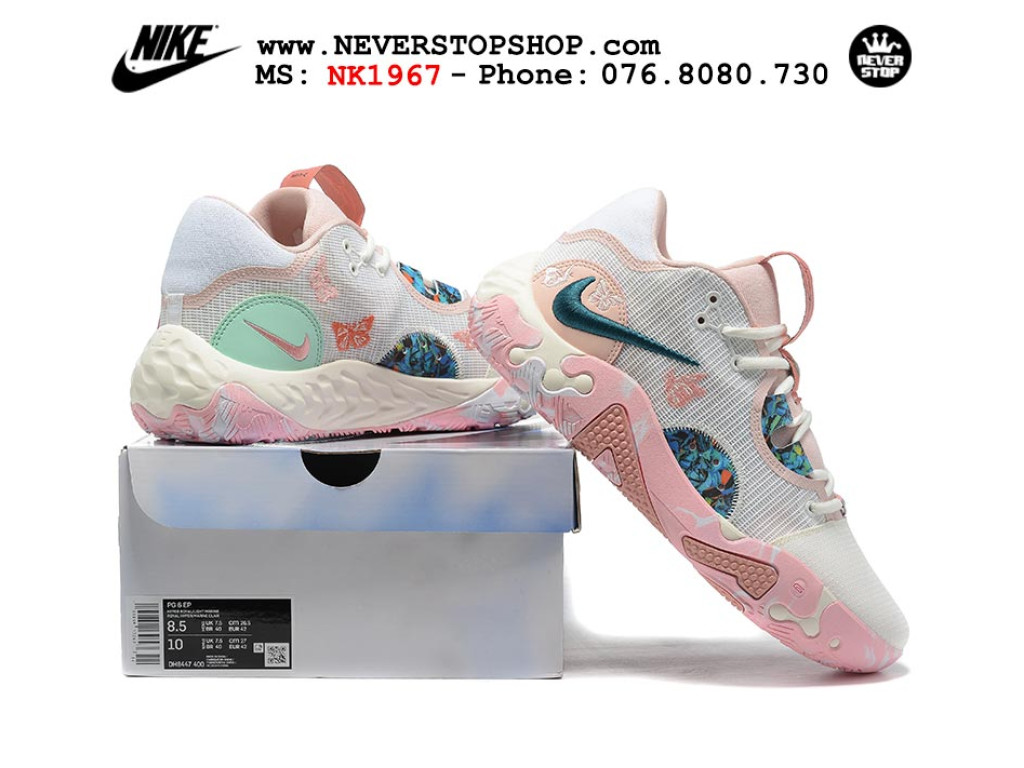 Giày bóng rổ nam Nike PG 6.0 Trắng Hồng sfake replica 1:1 authentic chính hãng giá rẻ tốt nhất tại NeverStopShop.com HCM