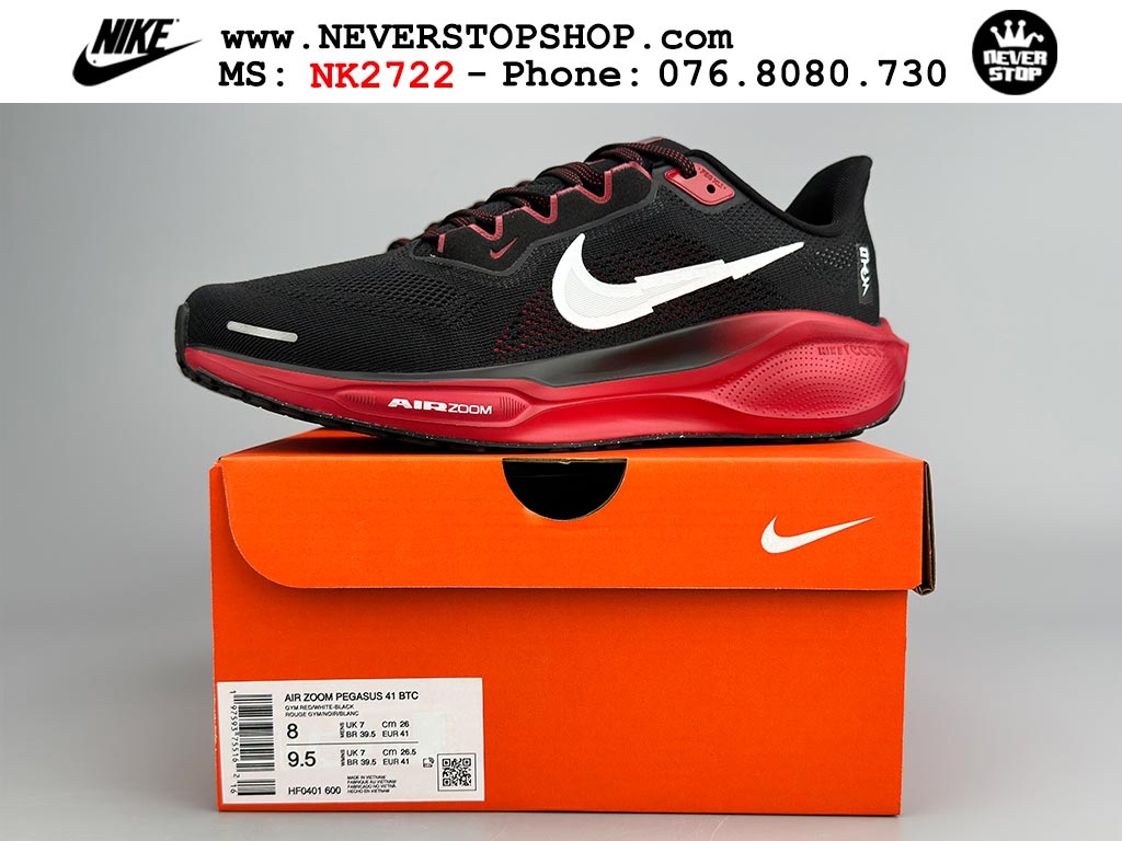 Giày chạy bộ nam nữ Nike Pegasus 41 Đen Đỏ nam nữ chuyên thể thao replica 1:1 like auth real chính hãng giá rẻ tốt nhất tại NeverStopShop.com HCM