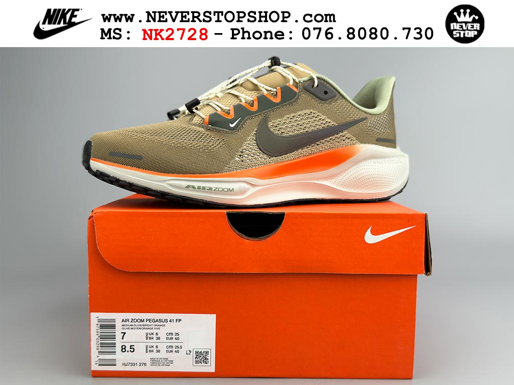 Giày chạy bộ nam nữ Nike Pegasus 41 Nâu Cam nam nữ chuyên thể thao replica 1:1 like auth real chính hãng giá rẻ tốt nhất tại NeverStopShop.com HCM