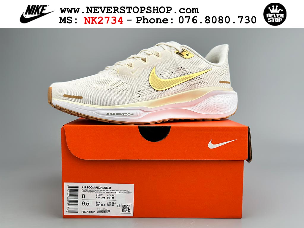 Giày chạy bộ siêu nhẹ êm Nike Pegasus 41 Trắng Vàng nam nữ giá tốt tại NeverStop Sneaker Shop Giày chạy bộ nam nữ Nike Pegasus 41 Trắng Vàng nam nữ chuyên thể thao replica 1:1 like auth real chính hãng giá rẻ tốt nhất tại NeverStopShop.com HCM