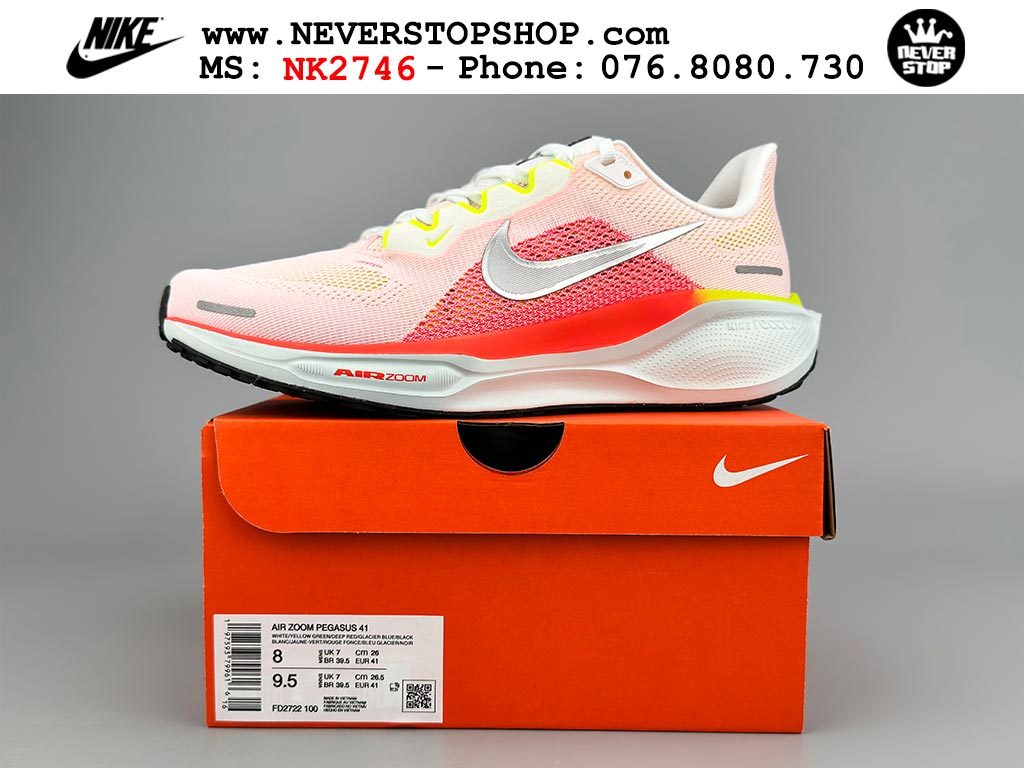 Giày chạy bộ siêu nhẹ êm Nike Pegasus 41 Cam Trắng nam nữ giá tốt tại NeverStop Sneaker Shop Giày chạy bộ nam nữ Nike Pegasus 41 Cam Trắng nam nữ chuyên thể thao replica 1:1 like auth real chính hãng giá rẻ tốt nhất tại NeverStopShop.com HCM