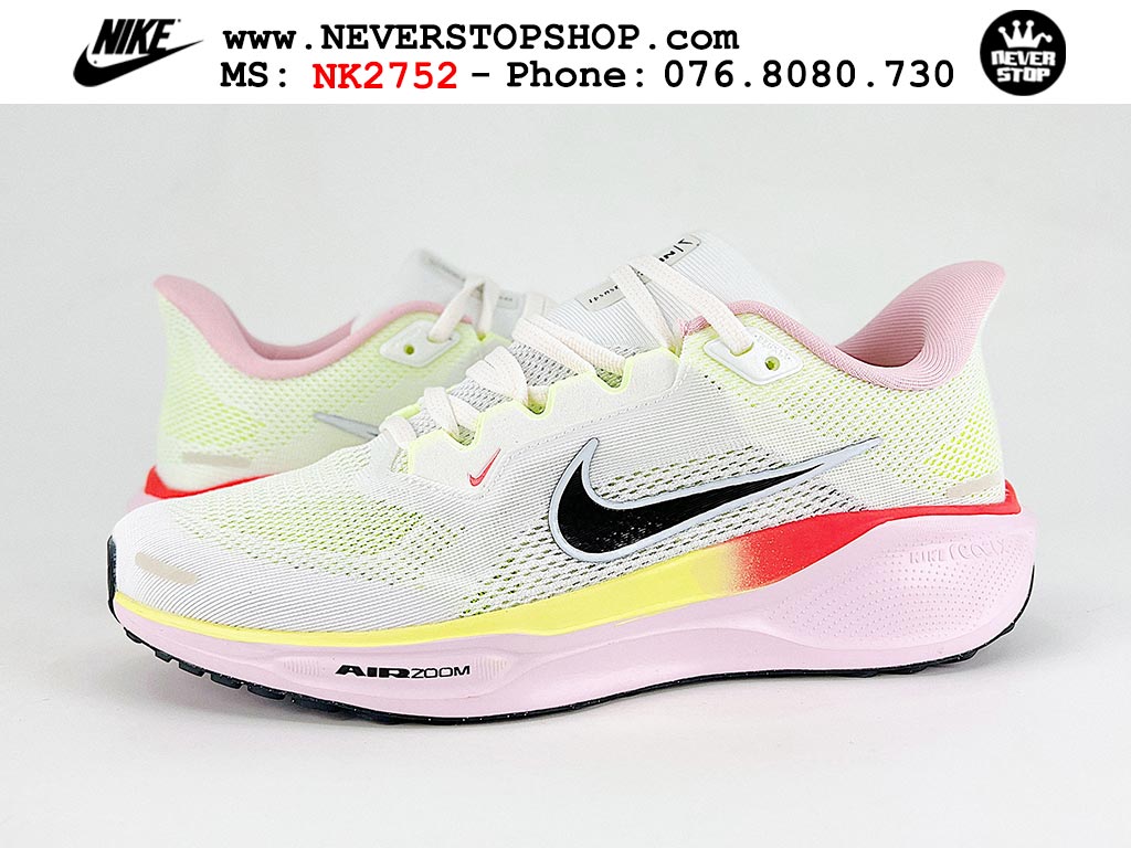 Giày chạy bộ siêu nhẹ êm Nike Pegasus 41 Trắng Hồng Vàng nam nữ giá tốt tại NeverStop Sneaker Shop Giày chạy bộ nam nữ Nike Pegasus 41 Trắng Hồng Vàng nam nữ chuyên thể thao replica 1:1 like auth real chính hãng giá rẻ tốt nhất tại NeverStopShop.com HCM