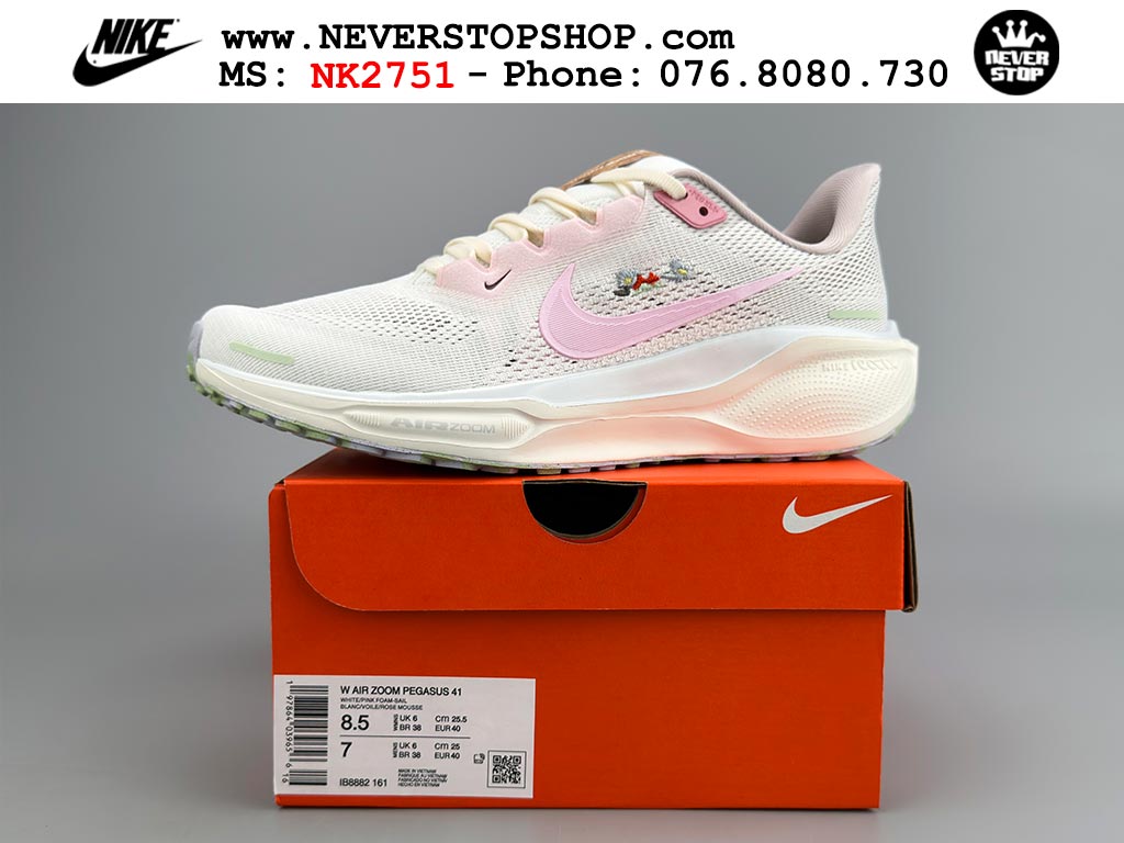 Giày chạy bộ nam nữ Nike Pegasus 41 Trắng Hồng nam nữ chuyên thể thao replica 1:1 like auth real chính hãng giá rẻ tốt nhất tại NeverStopShop.com HCM