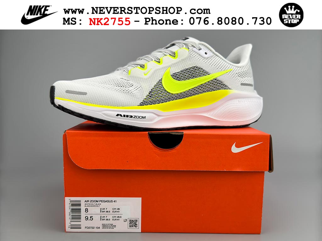 Giày chạy bộ nam nữ Nike Pegasus 41 Xám Vàng nam nữ chuyên thể thao replica 1:1 like auth real chính hãng giá rẻ tốt nhất tại NeverStopShop.com HCM