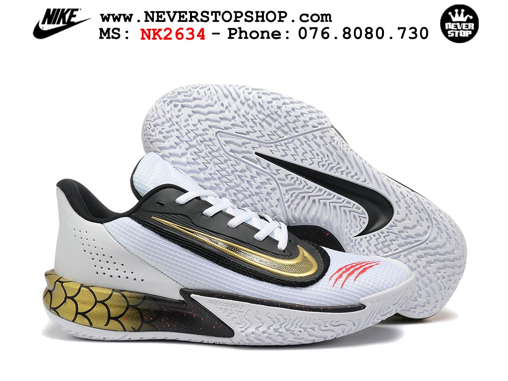 Giày thể thao Nike Precision 7 Trắng Vàng nam nữ hàng siêu cấp rep 1:1 chuẩn real chính hãng giá rẻ tốt nhất tại NeverStopShop.com  