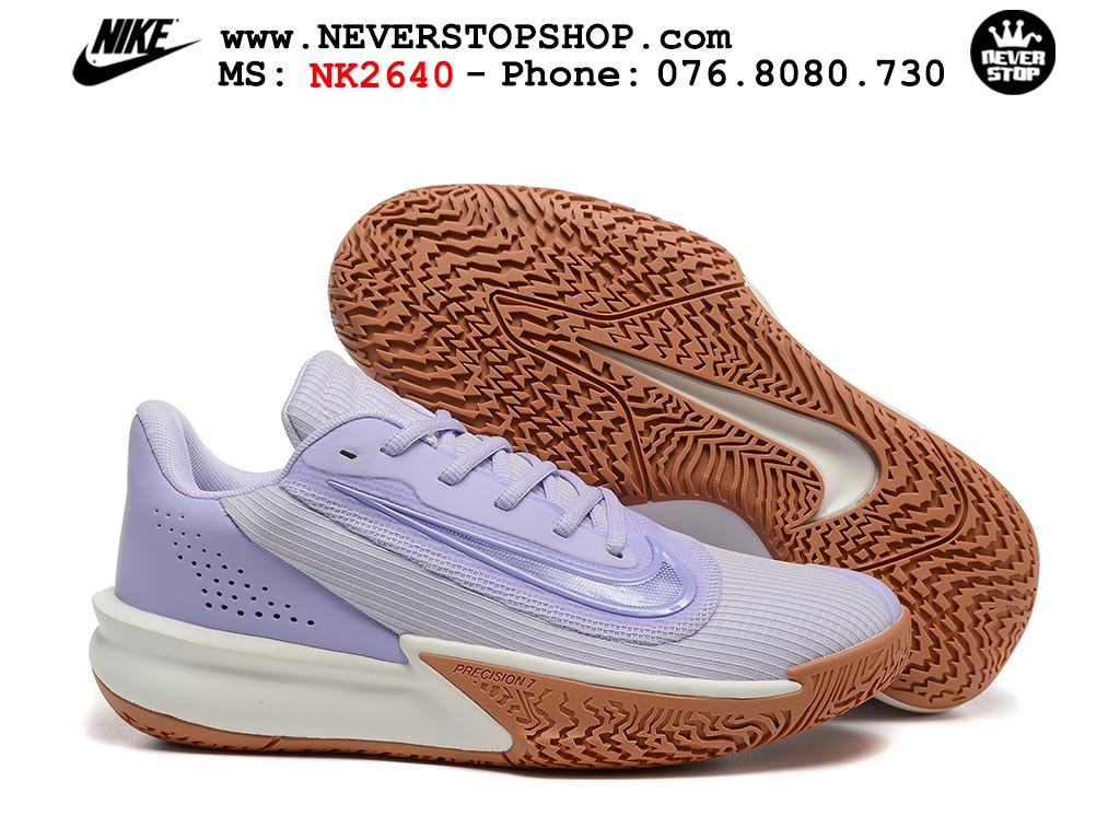 Giày thể thao Nike Precision 7 Tím Trắng nam nữ hàng siêu cấp rep 1:1 chuẩn real chính hãng giá rẻ tốt nhất tại NeverStopShop.com  