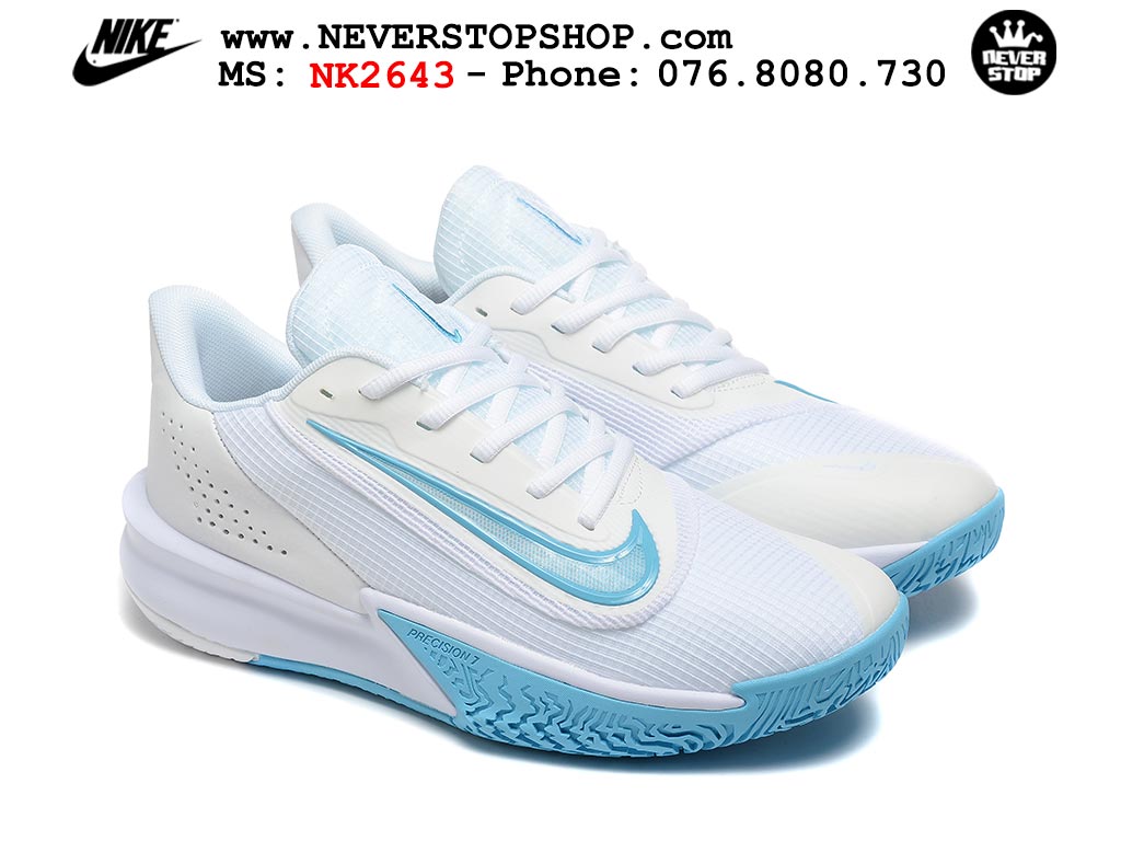 Giày thể thao Nike Precision 7 Trắng Xanh Dương nam nữ hàng siêu cấp rep 1:1 chuẩn real chính hãng giá rẻ tốt nhất tại NeverStopShop.com  