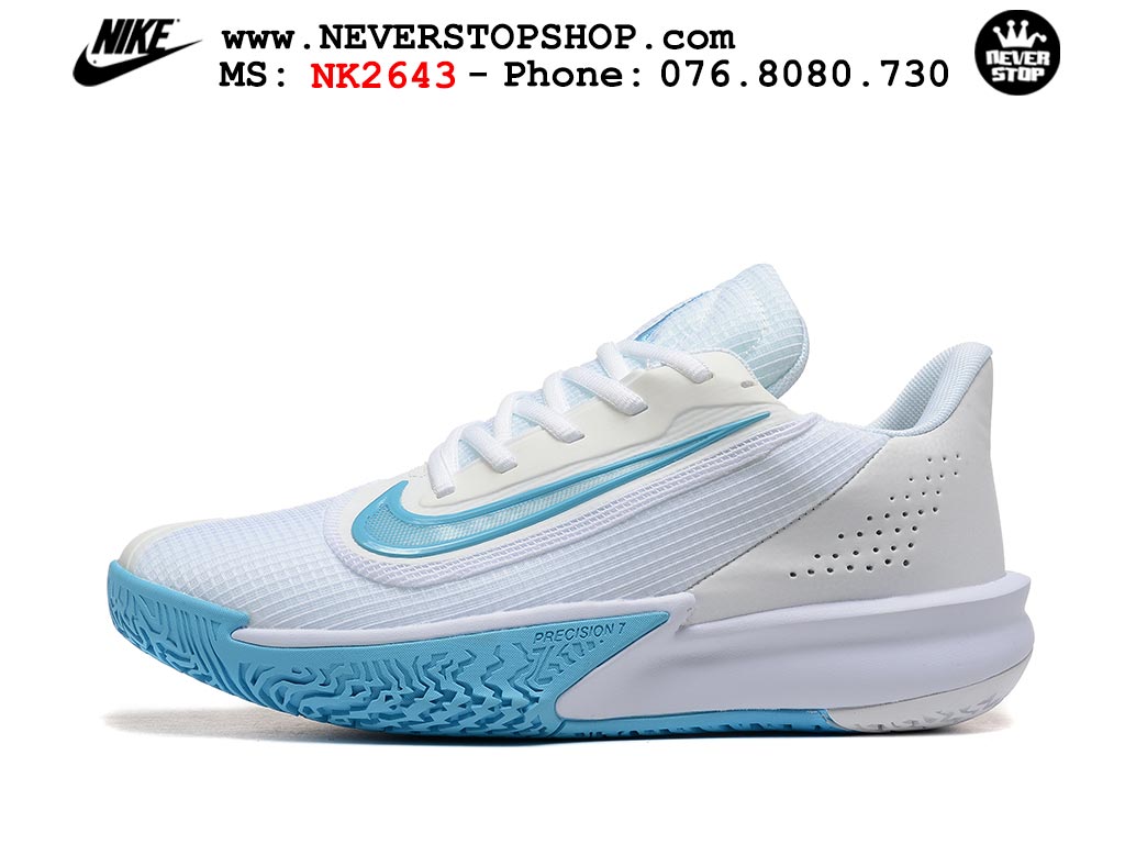 Giày thể thao Nike Precision 7 Trắng Xanh Dương nam nữ hàng siêu cấp rep 1:1 chuẩn real chính hãng giá rẻ tốt nhất tại NeverStopShop.com  