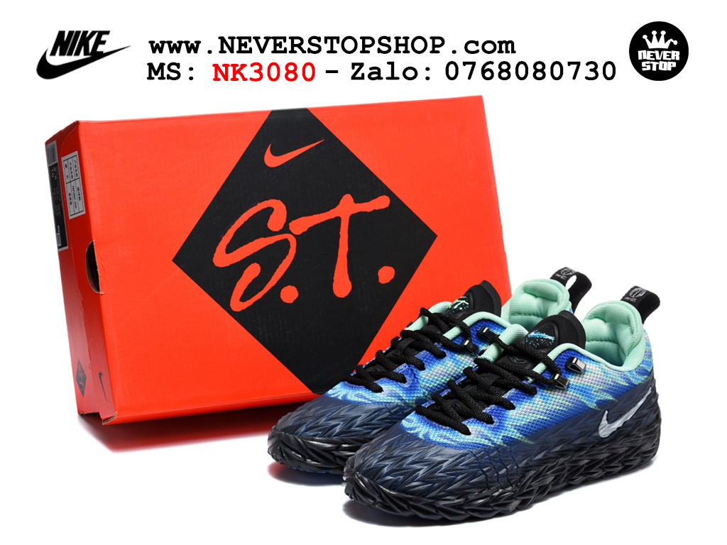 Giày bóng rổ outdoor Nike ST Charge Đen Xanh replica 1:1 siêu cấp real chính hãng giá rẻ tốt nhất tại NeverStopShop.com HCM