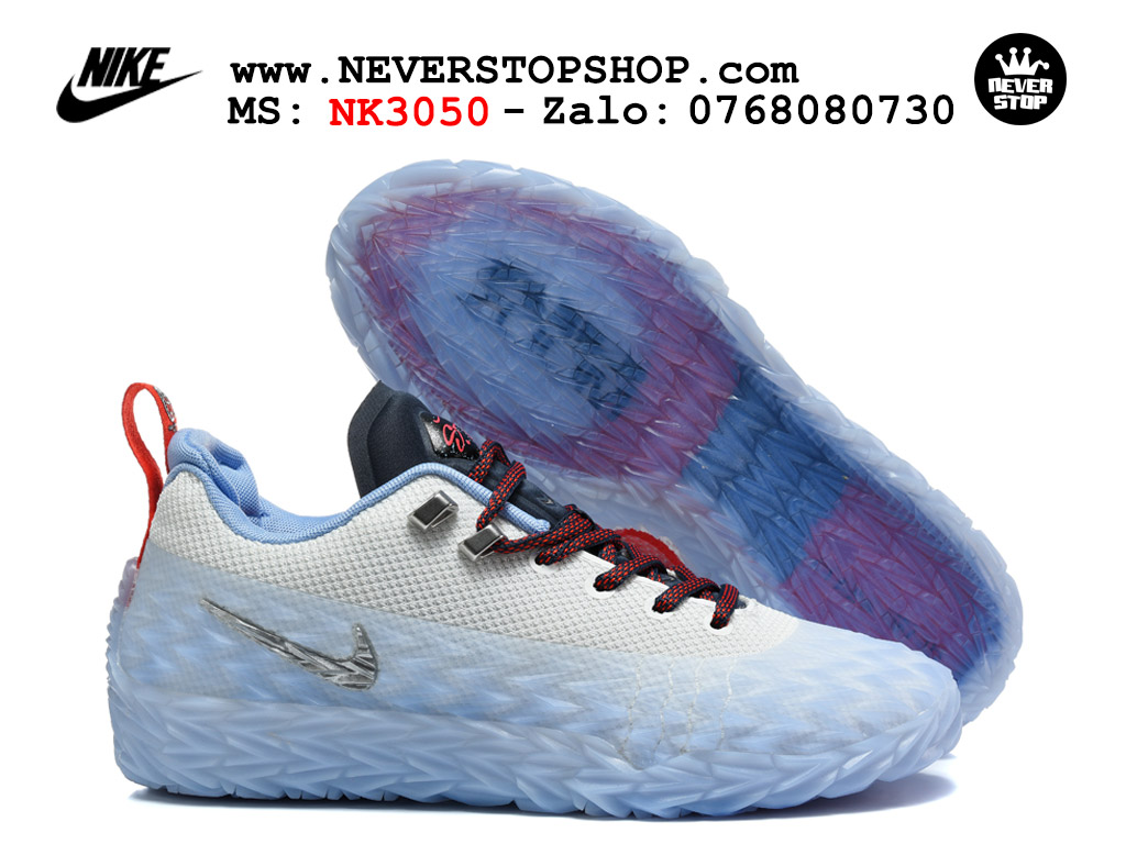 Giày bóng rổ outdoor Nike ST Charge Trắng Xanh replica 1:1 siêu cấp real chính hãng giá rẻ tốt nhất tại NeverStopShop.com HCM