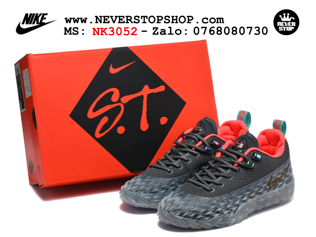 Giày bóng rổ outdoor Nike ST Charge Xám Đen Đỏ replica 1:1 siêu cấp real chính hãng giá rẻ tốt nhất tại NeverStopShop.com HCM