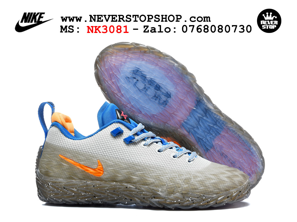 Giày bóng rổ outdoor Nike ST Charge Trắng Xanh Xám replica 1:1 siêu cấp real chính hãng giá rẻ tốt nhất tại NeverStopShop.com HCM