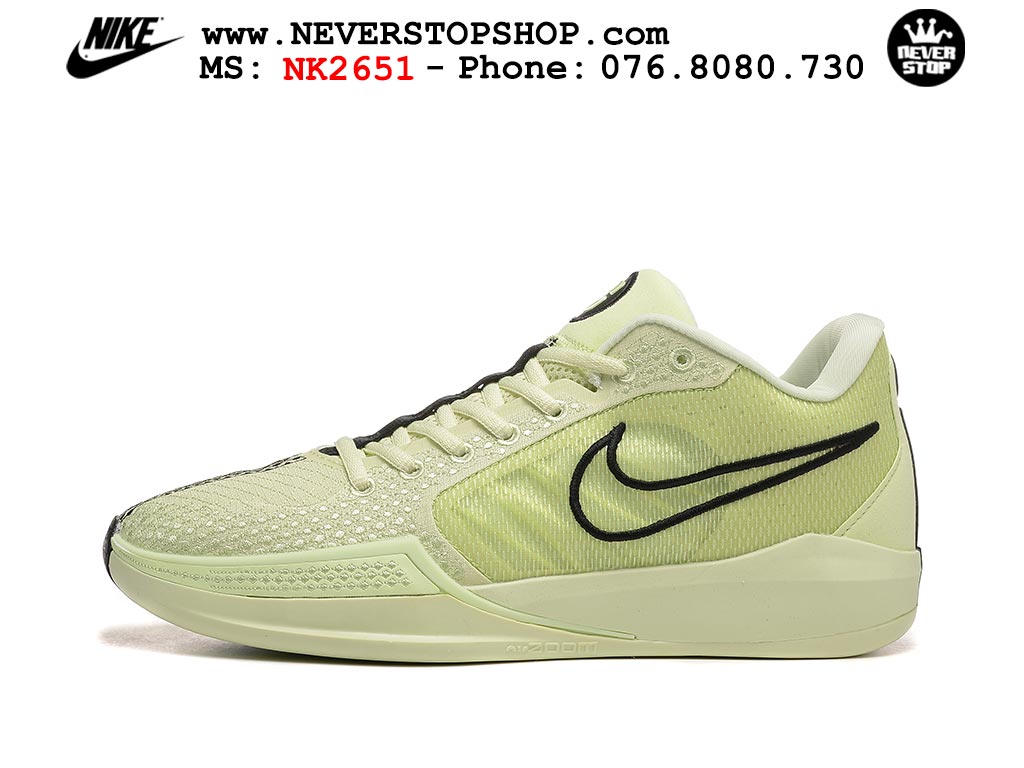 Giày bóng rổ cổ thấp Nike Sabrina 1 Vàng Đen indoor outdoor chuẩn replica 1:1 best batch như real chính hãng giá rẻ tốt nhất tại NeverStop Sneaker Shop HCM