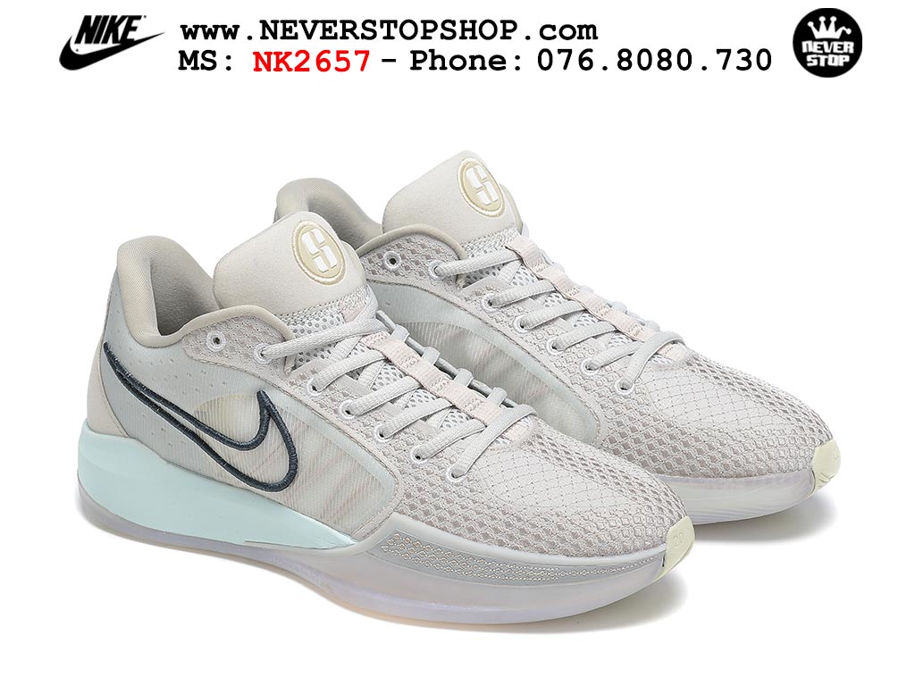 Giày bóng rổ cổ thấp Nike Sabrina 1 Xám Xanh Da Trời indoor outdoor chuẩn replica 1:1 best batch như real chính hãng giá rẻ tốt nhất tại NeverStop Sneaker Shop HCM