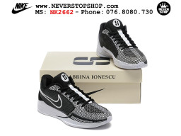 Giày bóng rổ cổ thấp Nike Sabrina 1 Đen Trắng indoor outdoor chuẩn replica 1:1 best batch như real chính hãng giá rẻ tốt nhất tại NeverStop Sneaker Shop HCM