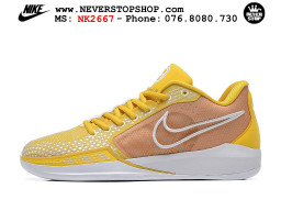 Giày bóng rổ cổ thấp Nike Sabrina 1 Vàng Nâu indoor outdoor chuẩn replica 1:1 best batch như real chính hãng giá rẻ tốt nhất tại NeverStop Sneaker Shop HCM