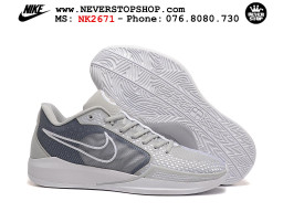 Giày bóng rổ cổ thấp Nike Sabrina 1 Xám Trắng indoor outdoor chuẩn replica 1:1 best batch như real chính hãng giá rẻ tốt nhất tại NeverStop Sneaker Shop HCM