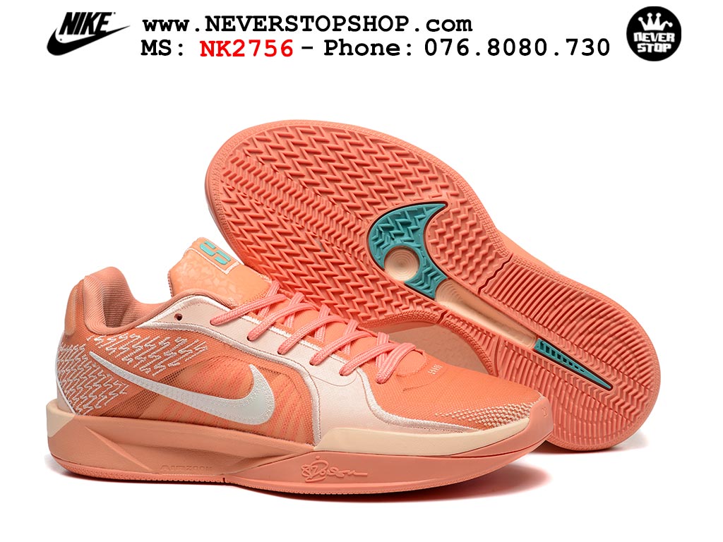 Giày bóng rổ cổ thấp Nike Sabrina 2 Cam Trắng indoor outdoor chuẩn replica 1:1 best batch như real chính hãng giá rẻ tốt nhất tại NeverStop Sneaker Shop HCM
