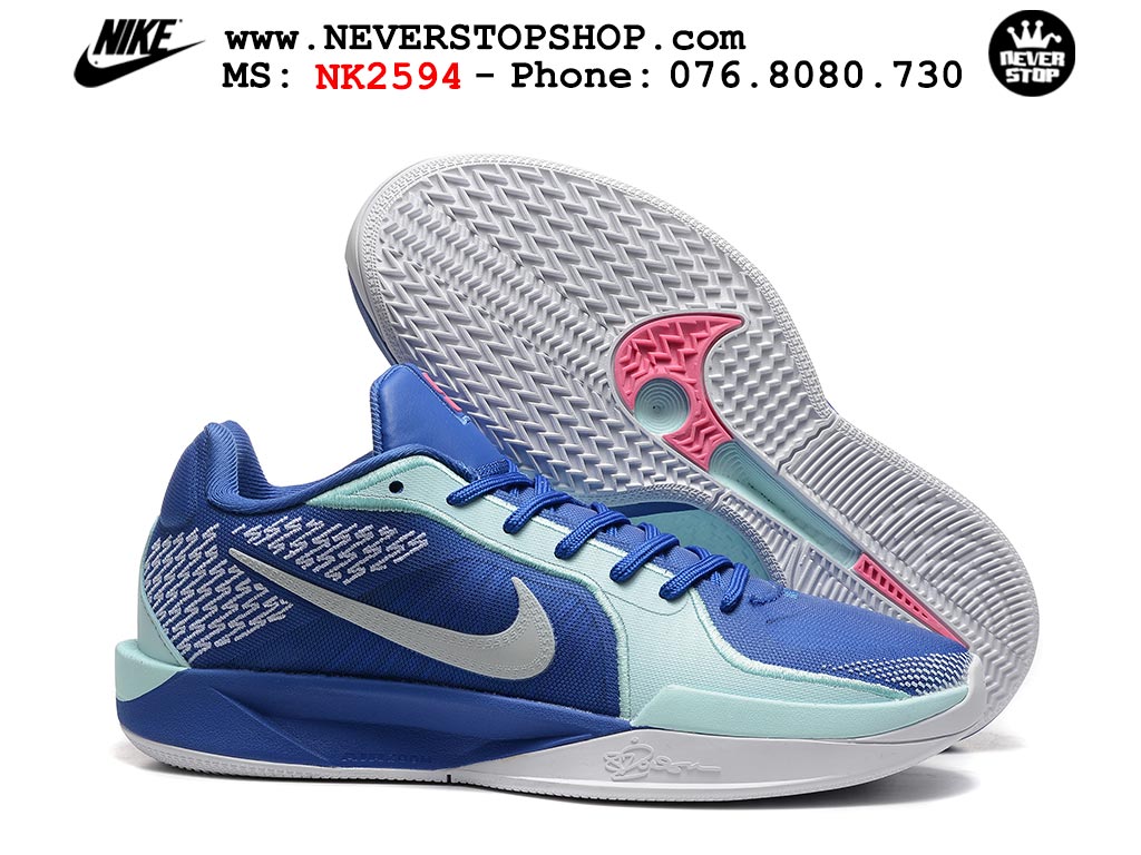 Giày bóng rổ cổ thấp Nike Sabrina 2 Xanh Dương Trắng indoor outdoor chuẩn replica 1:1 best batch như real chính hãng giá rẻ tốt nhất tại NeverStop Sneaker Shop HCM