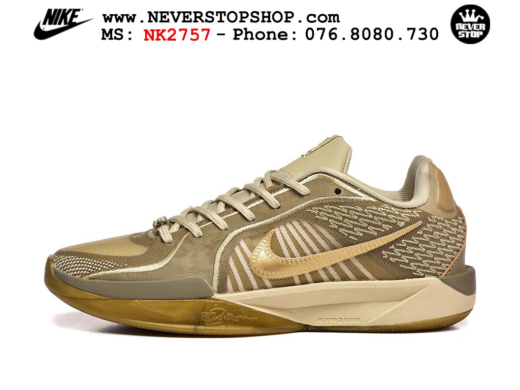 Giày bóng rổ outdoor Nike Sabrina 2 Vàng Gold nhẹ êm thoáng khí đế chống mòn bám rít sân giá tốt tại NeverStop Basketball Sneaker Shop Giày bóng rổ cổ thấp Nike Sabrina 2 Vàng Gold indoor outdoor chuẩn replica 1:1 best batch như real chính hãng giá rẻ tốt nhất tại NeverStop Sneaker Shop HCM