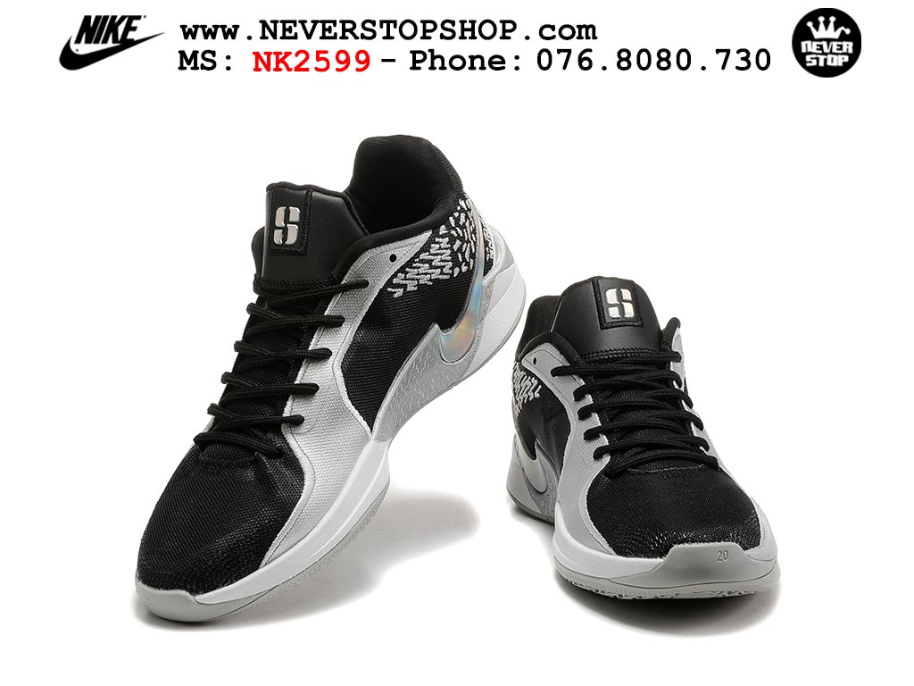 Giày bóng rổ cổ thấp Nike Sabrina 2 Đen Xám indoor outdoor chuẩn replica 1:1 best batch như real chính hãng giá rẻ tốt nhất tại NeverStop Sneaker Shop HCM