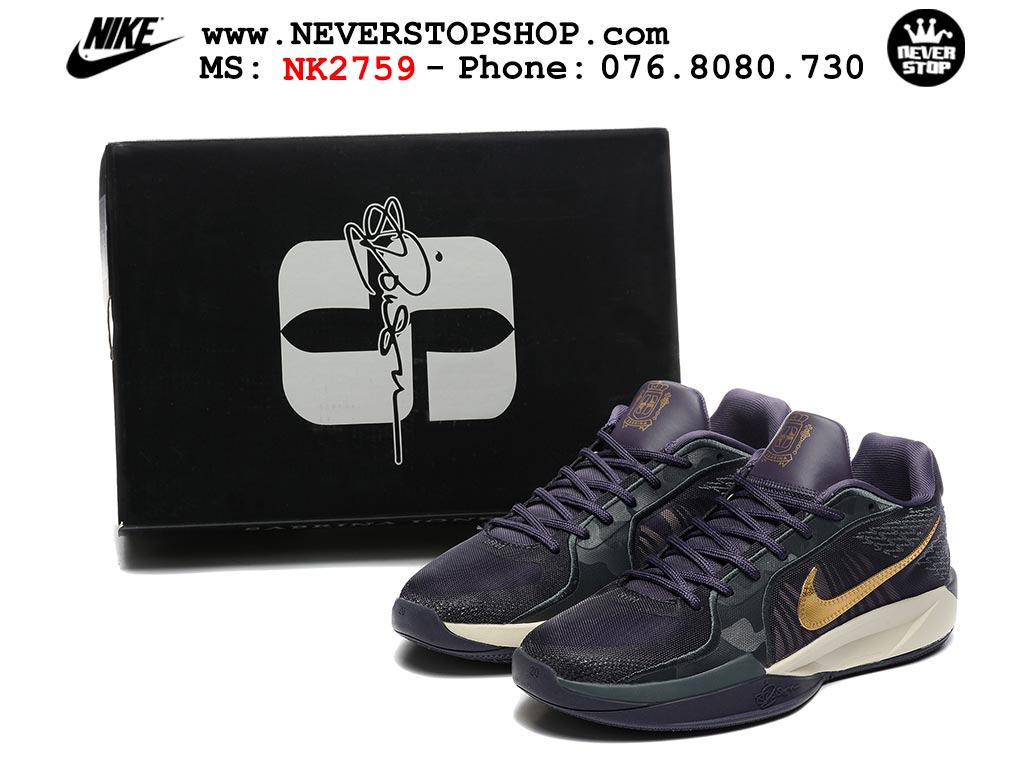 Giày bóng rổ cổ thấp Nike Sabrina 2 Tím Đen indoor outdoor chuẩn replica 1:1 best batch như real chính hãng giá rẻ tốt nhất tại NeverStop Sneaker Shop HCM