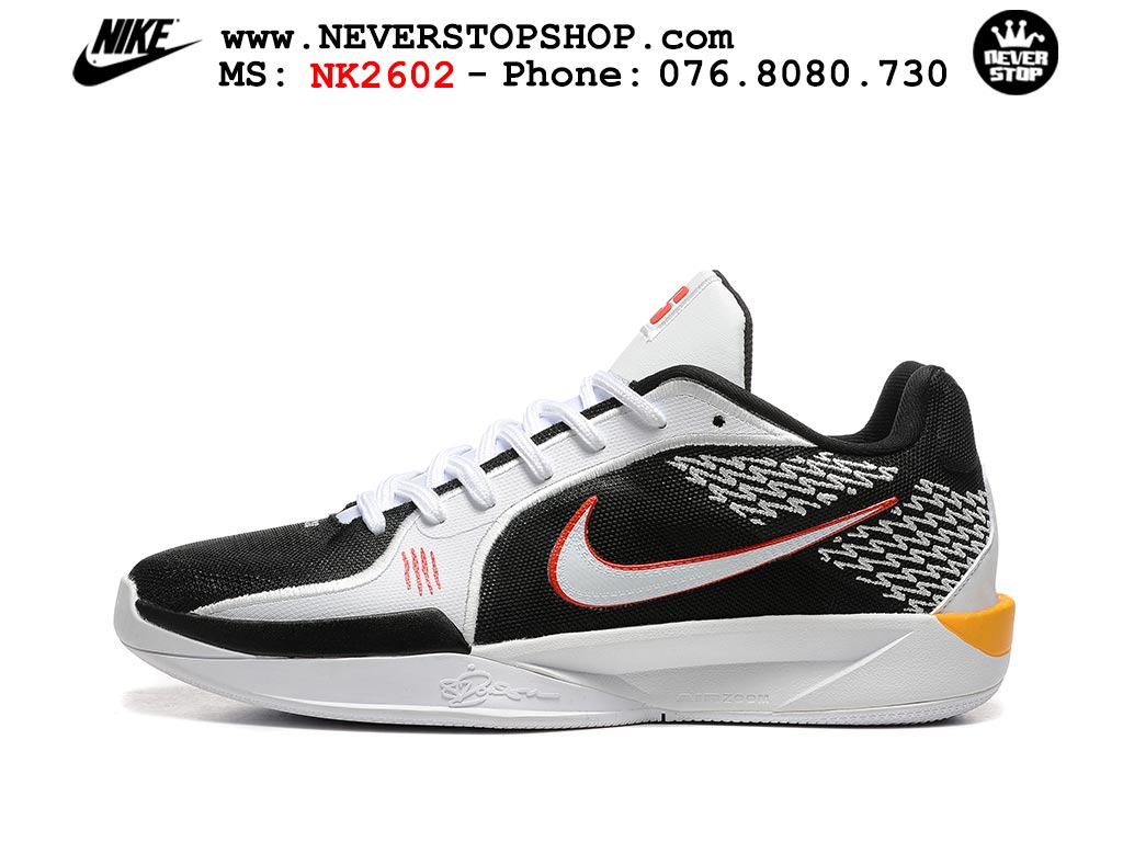 Giày bóng rổ cổ thấp Nike Sabrina 2 Đen Trắng indoor outdoor chuẩn replica 1:1 best batch như real chính hãng giá rẻ tốt nhất tại NeverStop Sneaker Shop HCM