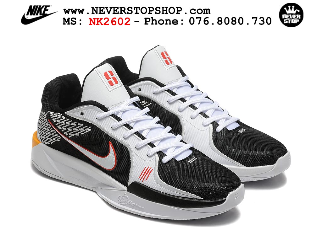 Giày bóng rổ cổ thấp Nike Sabrina 2 Đen Trắng indoor outdoor chuẩn replica 1:1 best batch như real chính hãng giá rẻ tốt nhất tại NeverStop Sneaker Shop HCM