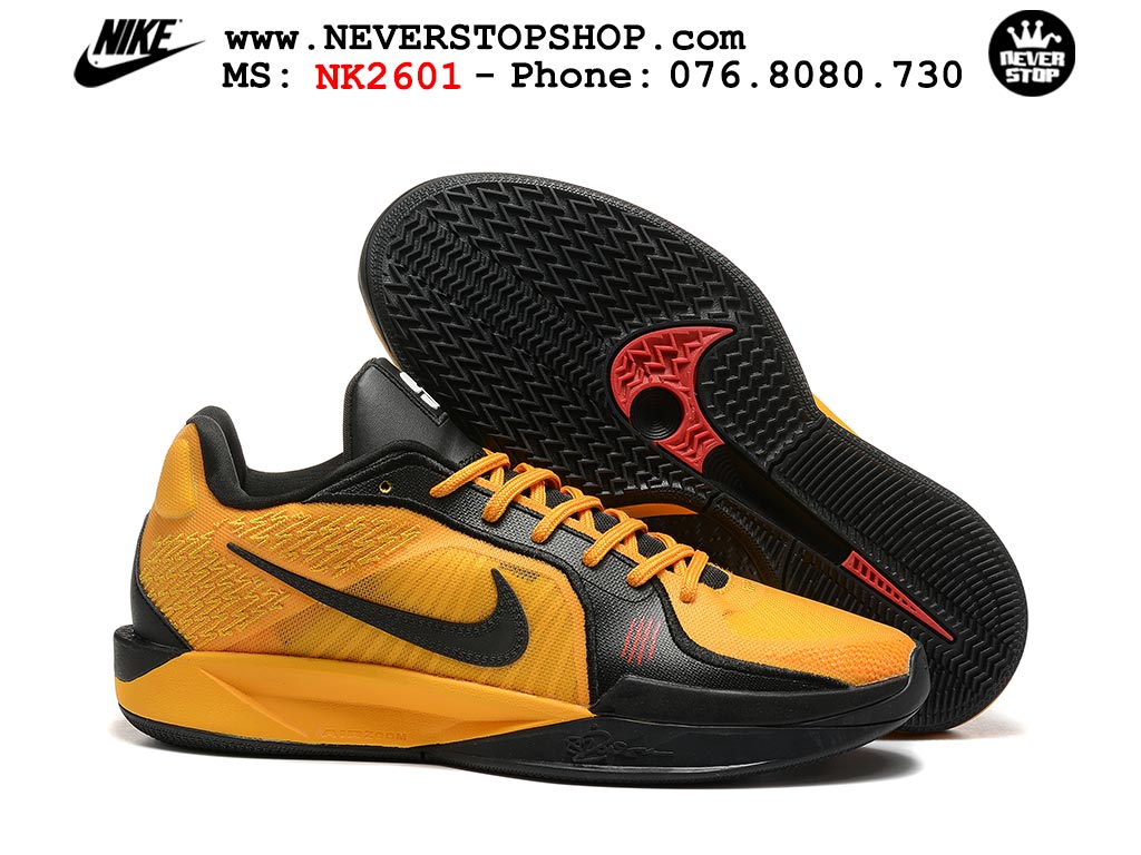 Giày bóng rổ cổ thấp Nike Sabrina 2 Vàng Đen indoor outdoor chuẩn replica 1:1 best batch như real chính hãng giá rẻ tốt nhất tại NeverStop Sneaker Shop HCM