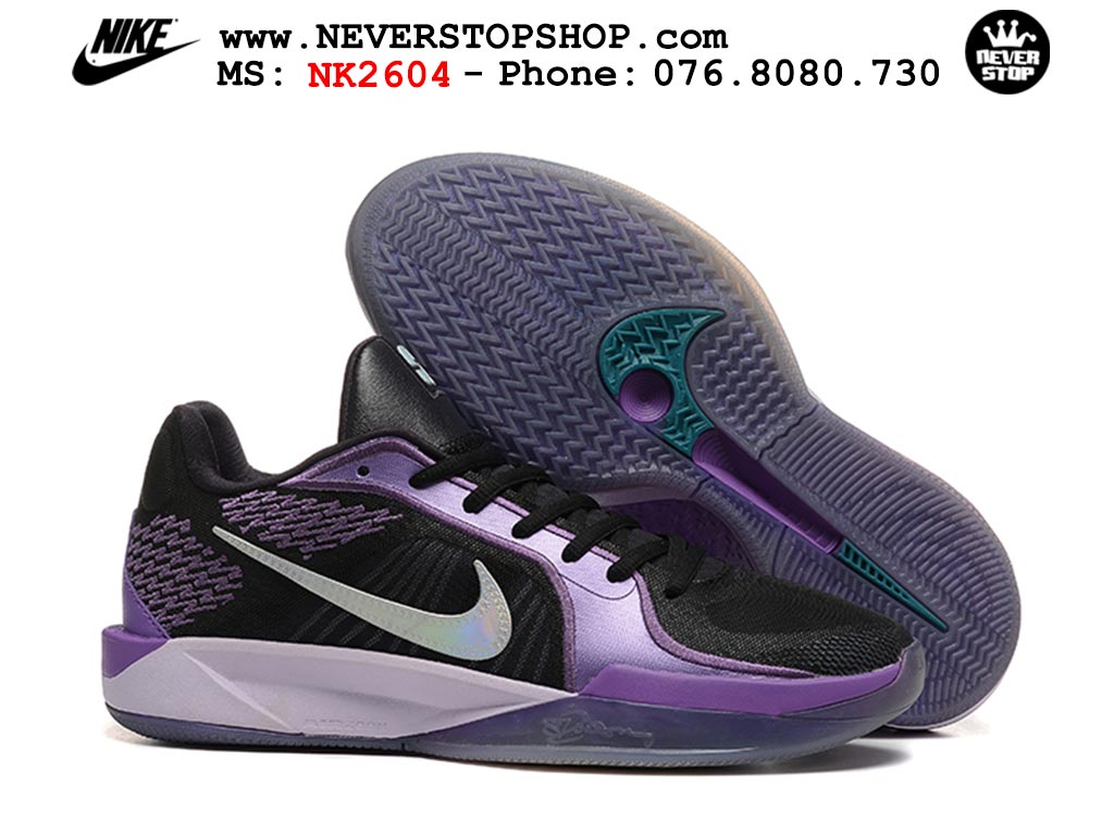 Giày bóng rổ cổ thấp Nike Sabrina 2 Tím Đen indoor outdoor chuẩn replica 1:1 best batch như real chính hãng giá rẻ tốt nhất tại NeverStop Sneaker Shop HCM