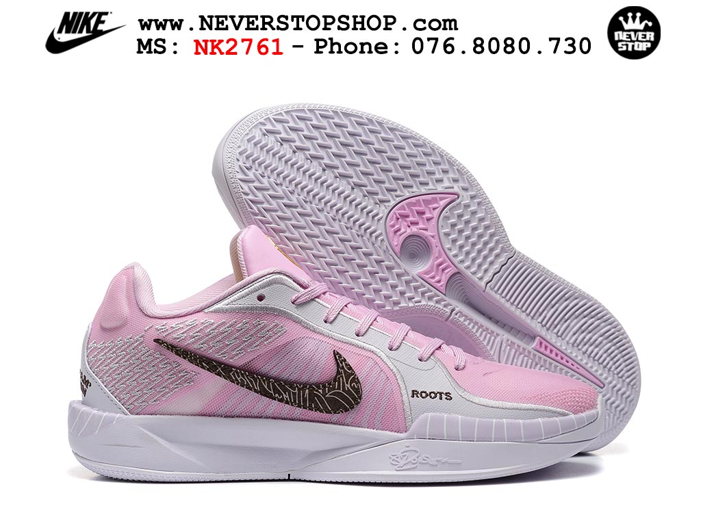 Giày bóng rổ outdoor Nike Sabrina 2 Hồng Trắng nhẹ êm thoáng khí đế chống mòn bám rít sân giá tốt tại NeverStop Basketball Sneaker Shop Giày bóng rổ cổ thấp Nike Sabrina 2 Hồng Trắng indoor outdoor chuẩn replica 1:1 best batch như real chính hãng giá rẻ tốt nhất tại NeverStop Sneaker Shop HCM