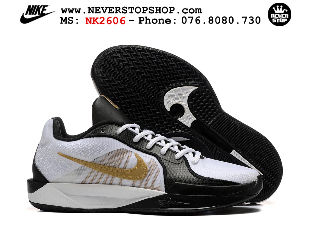 Giày bóng rổ cổ thấp Nike Sabrina 2 Trắng Vàng indoor outdoor chuẩn replica 1:1 best batch như real chính hãng giá rẻ tốt nhất tại NeverStop Sneaker Shop HCM