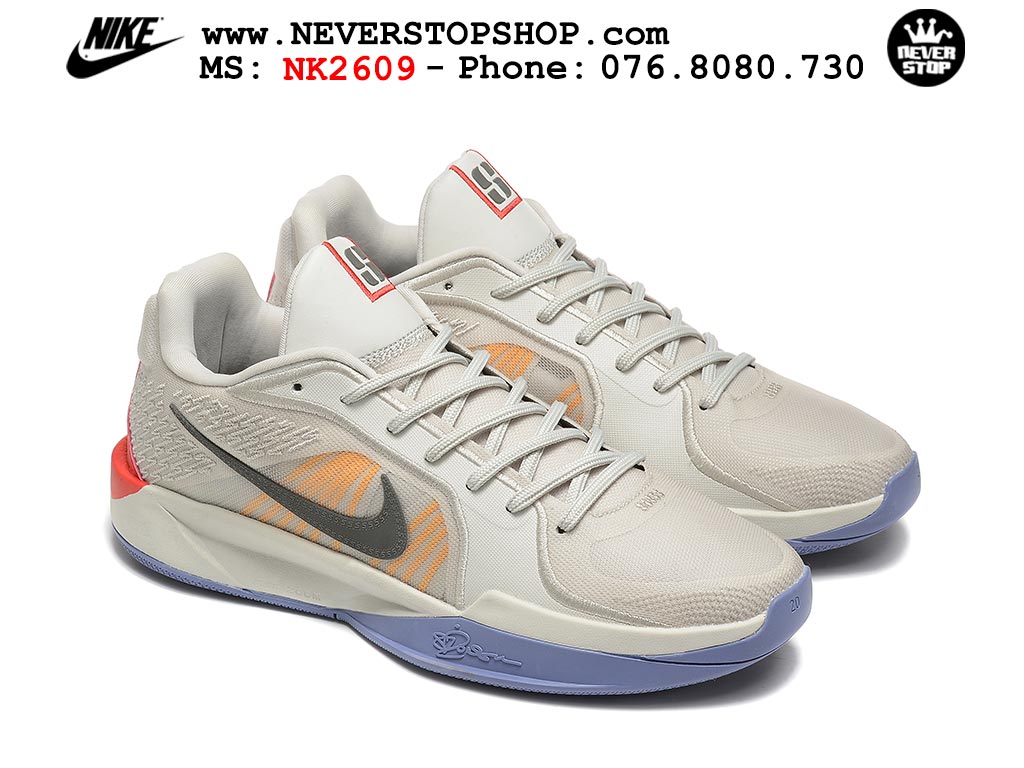 Giày bóng rổ cổ thấp Nike Sabrina 2 Xám Cam indoor outdoor chuẩn replica 1:1 best batch như real chính hãng giá rẻ tốt nhất tại NeverStop Sneaker Shop HCM