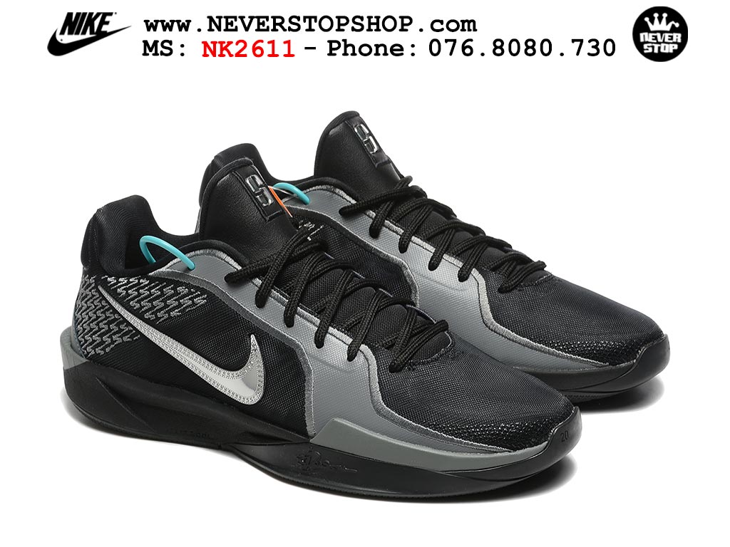 Giày bóng rổ cổ thấp Nike Sabrina 2 Đen Xám indoor outdoor chuẩn replica 1:1 best batch như real chính hãng giá rẻ tốt nhất tại NeverStop Sneaker Shop HCM