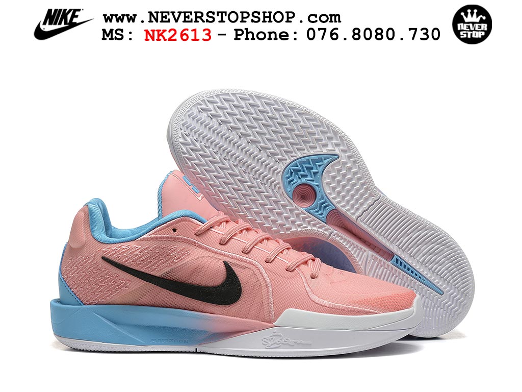 Giày bóng rổ cổ thấp Nike Sabrina 2 Hồng Xanh Dương indoor outdoor chuẩn replica 1:1 best batch như real chính hãng giá rẻ tốt nhất tại NeverStop Sneaker Shop HCM