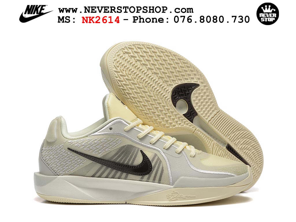 Giày bóng rổ cổ thấp Nike Sabrina 2 Vàng Xám indoor outdoor chuẩn replica 1:1 best batch như real chính hãng giá rẻ tốt nhất tại NeverStop Sneaker Shop HCM