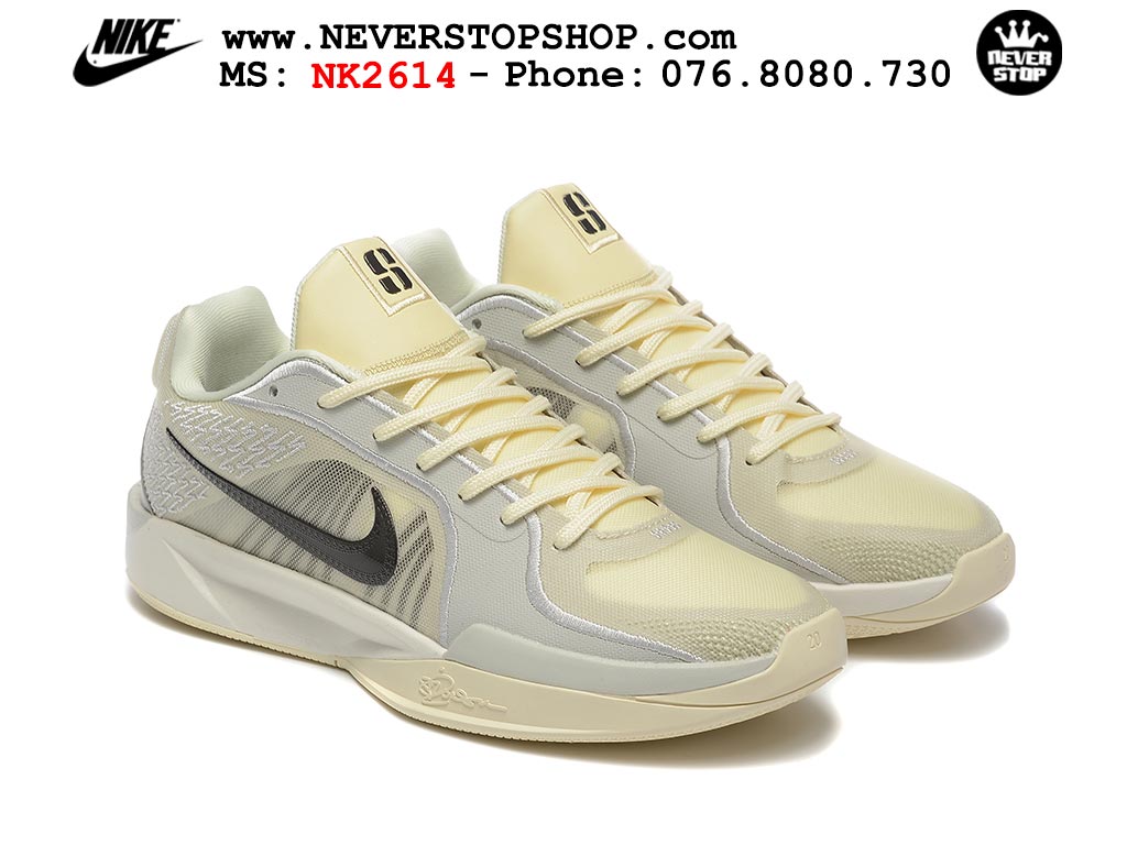 Giày bóng rổ cổ thấp Nike Sabrina 2 Vàng Xám indoor outdoor chuẩn replica 1:1 best batch như real chính hãng giá rẻ tốt nhất tại NeverStop Sneaker Shop HCM