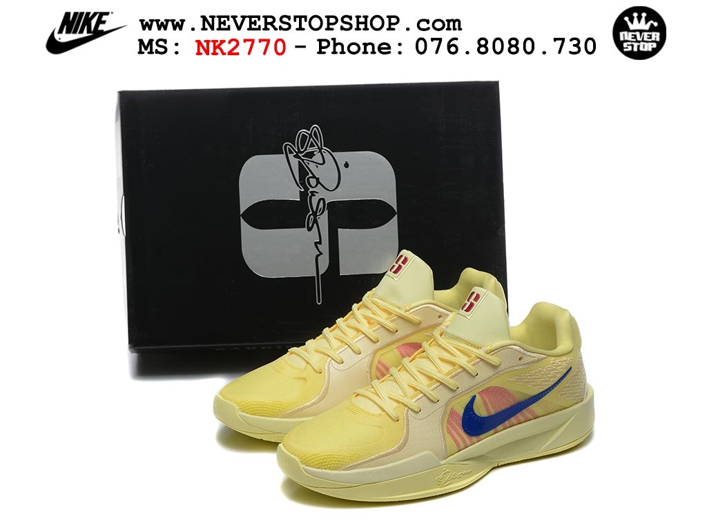 Giày bóng rổ outdoor Nike Sabrina 2 Vàng Xanh Dương nhẹ êm thoáng khí đế chống mòn bám rít sân giá tốt tại NeverStop Basketball Sneaker Shop Giày bóng rổ cổ thấp Nike Sabrina 2 Vàng Xanh Dương indoor outdoor chuẩn replica 1:1 best batch như real chính hãng giá rẻ tốt nhất tại NeverStop Sneaker Shop HCM
