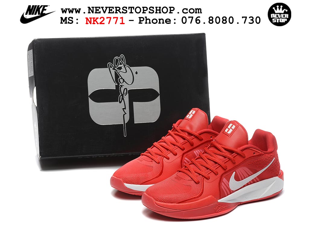 Giày bóng rổ cổ thấp Nike Sabrina 2 Đỏ Trắng indoor outdoor chuẩn replica 1:1 best batch như real chính hãng giá rẻ tốt nhất tại NeverStop Sneaker Shop HCM