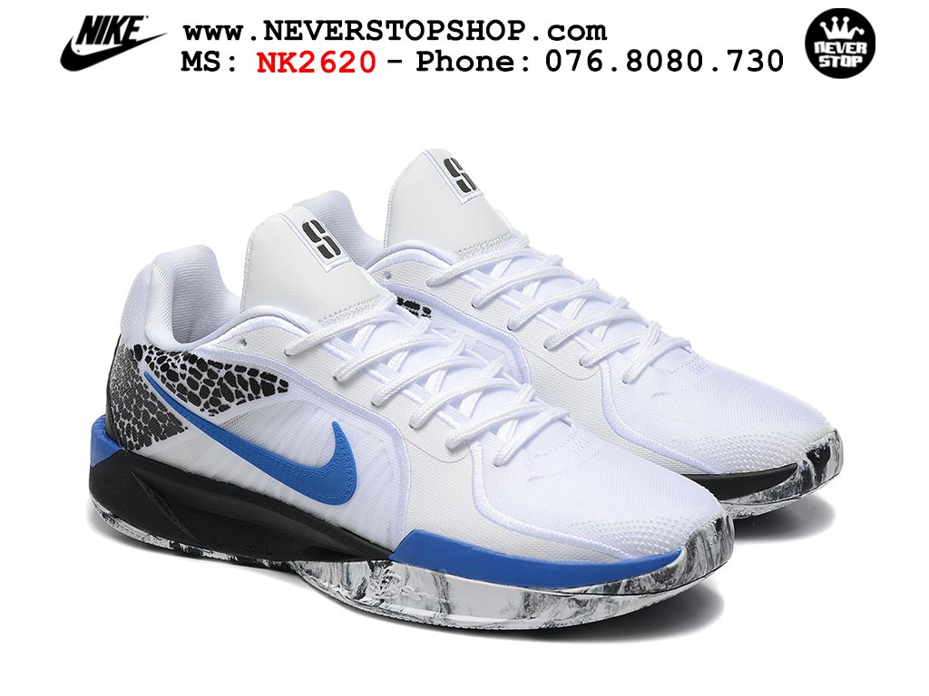 Giày bóng rổ cổ thấp Nike Sabrina 2 Trắng Xanh Dương indoor outdoor chuẩn replica 1:1 best batch như real chính hãng giá rẻ tốt nhất tại NeverStop Sneaker Shop HCM