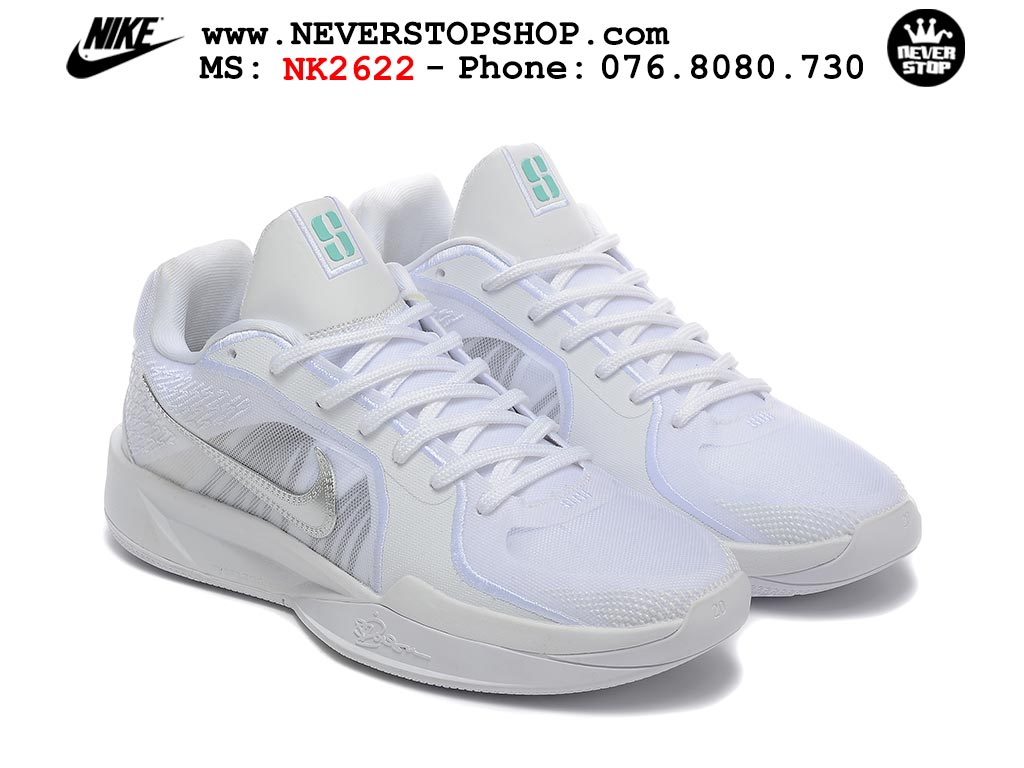 Giày bóng rổ cổ thấp Nike Sabrina 2 Trắng Xám indoor outdoor chuẩn replica 1:1 best batch như real chính hãng giá rẻ tốt nhất tại NeverStop Sneaker Shop HCM