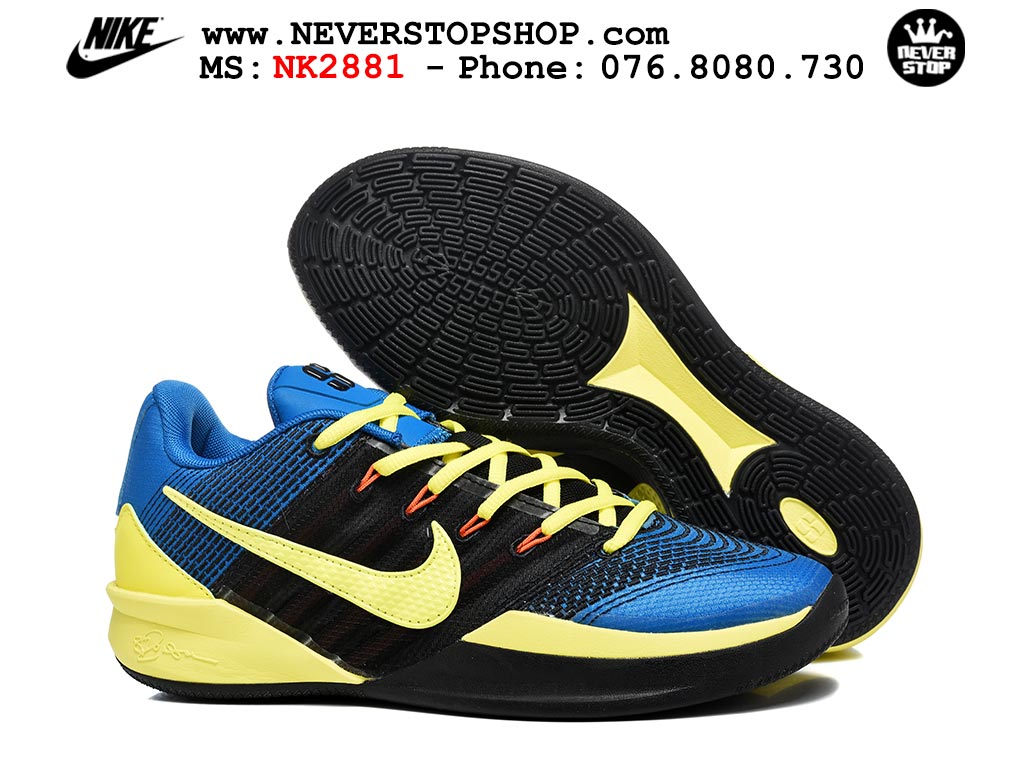 Giày bóng rổ outdoor Nike Sabrina 3 Xanh Dương Vàng cổ thấp mẫu mới, nhẹ êm thoáng khí đế XDR chống mòn bám rít sân NeverStopShop.com Giày thể thao Nike Sabrina 3 Xanh Dương Vàng nam nữ bản siêu cấp rep 1:1 chuẩn real chính hãng authentic giá rẻ tốt nhất tại NeverStopShop.com