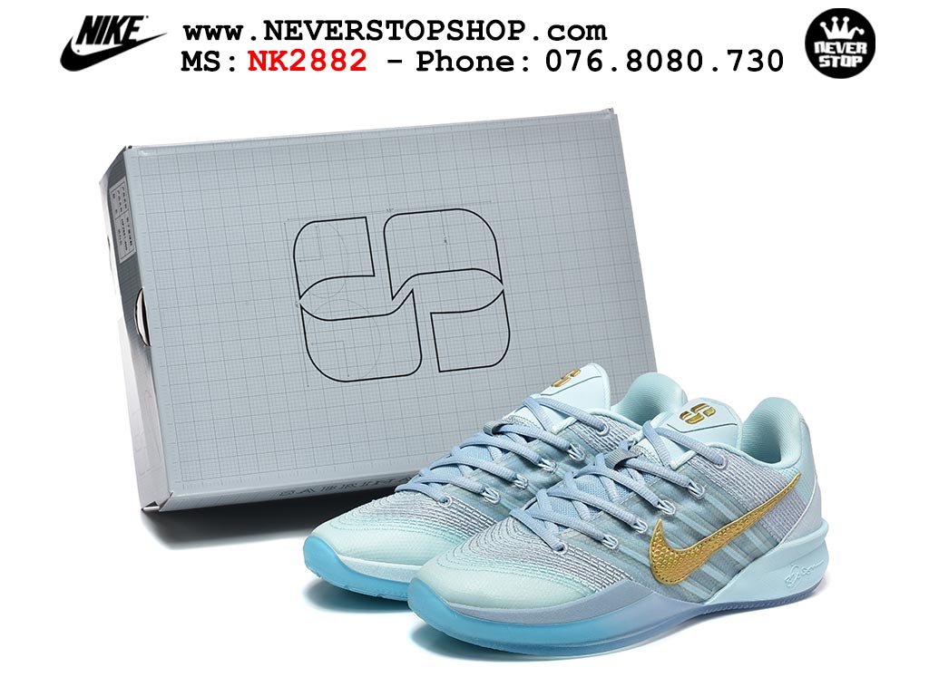 Giày bóng rổ outdoor Nike Sabrina 3 Xanh Da Trời Vàng cổ thấp mẫu mới, nhẹ êm thoáng khí đế XDR chống mòn bám rít sân NeverStopShop.com Giày thể thao Nike Sabrina 3 Xanh Da Trời Vàng nam nữ bản siêu cấp rep 1:1 chuẩn real chính hãng authentic giá rẻ tốt nhất tại NeverStopShop.com