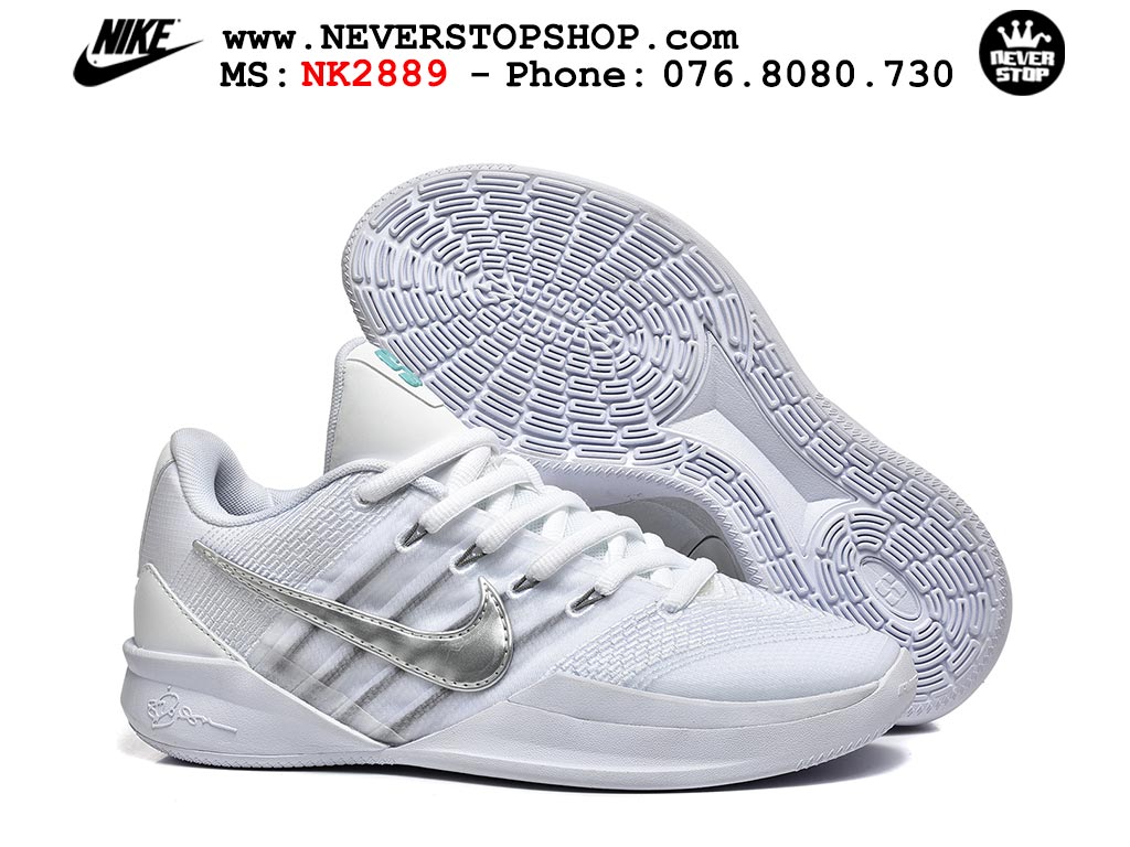 Giày bóng rổ outdoor Nike Sabrina 3 Trắng Xám cổ thấp mẫu mới, nhẹ êm thoáng khí đế XDR chống mòn bám rít sân NeverStopShop.com Giày thể thao Nike Sabrina 3 Trắng Xám nam nữ bản siêu cấp rep 1:1 chuẩn real chính hãng authentic giá rẻ tốt nhất tại NeverStopShop.com