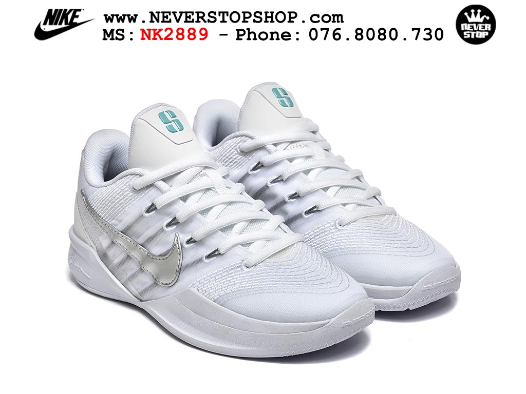 Giày bóng rổ outdoor Nike Sabrina 3 Trắng Xám cổ thấp mẫu mới, nhẹ êm thoáng khí đế XDR chống mòn bám rít sân NeverStopShop.com Giày thể thao Nike Sabrina 3 Trắng Xám nam nữ bản siêu cấp rep 1:1 chuẩn real chính hãng authentic giá rẻ tốt nhất tại NeverStopShop.com