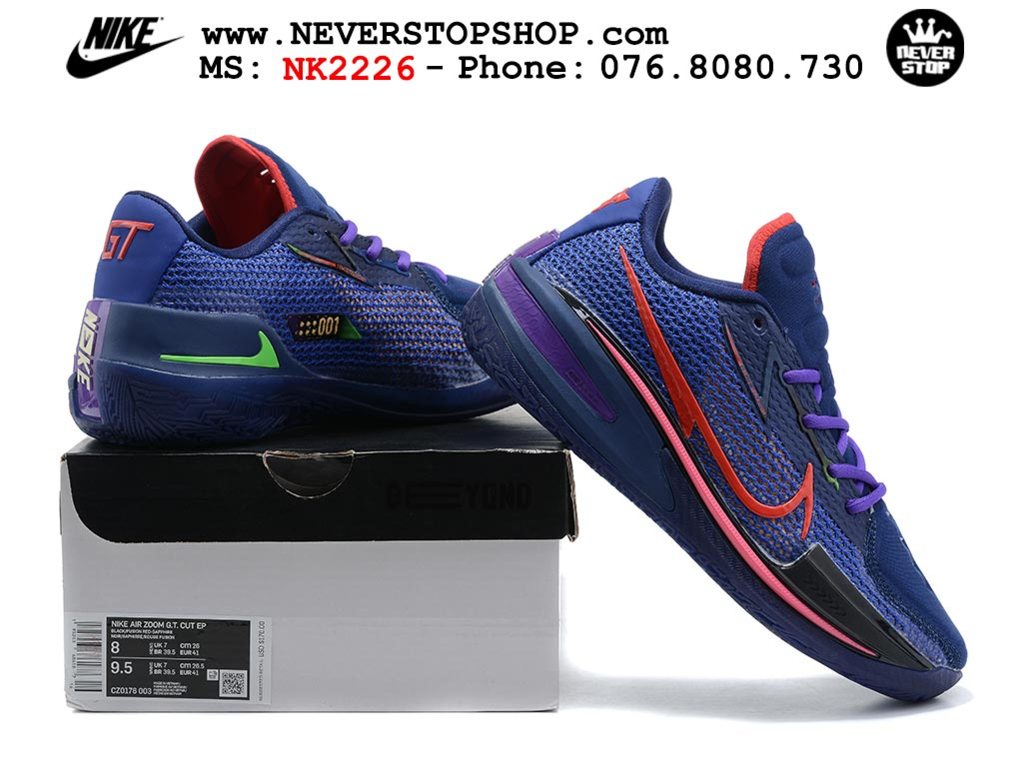 Gi y b ng r nam nike zoom gt cut 1 blue void siren red