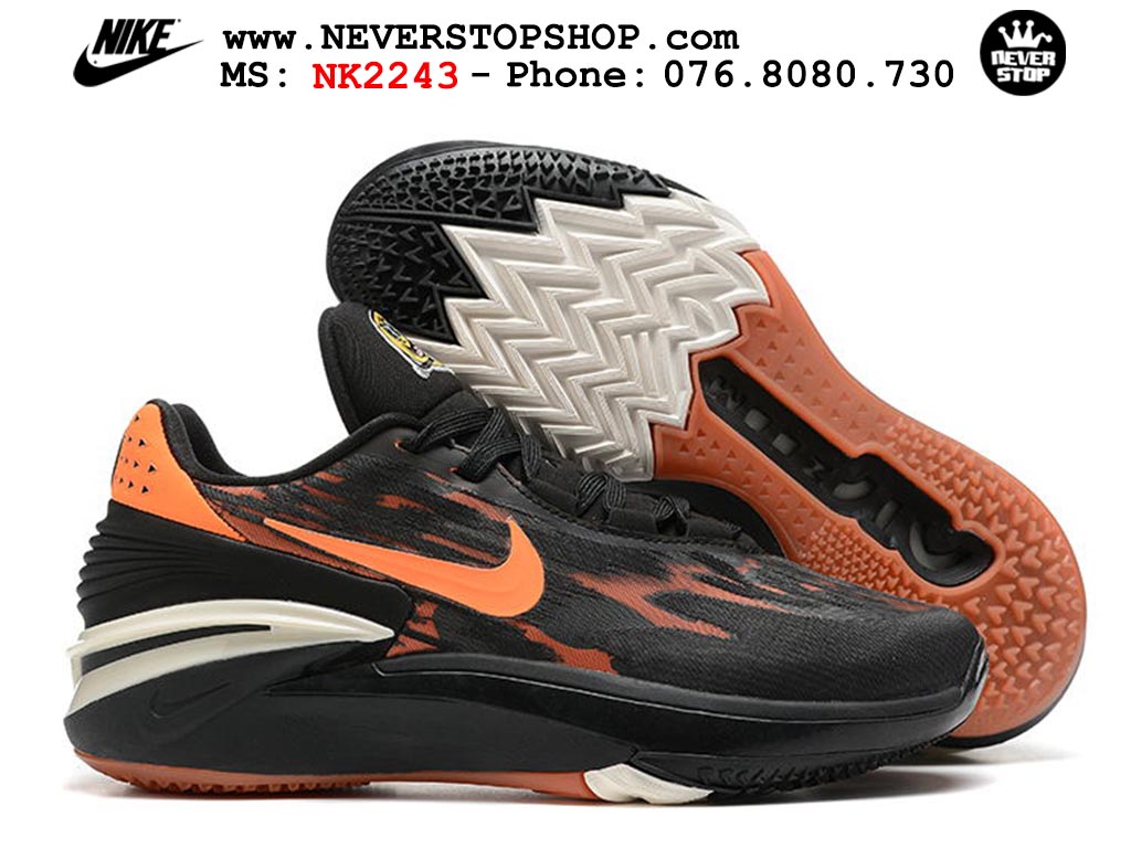 Giày bóng rổ cổ thấp Zoom GT Cut 2 Đen Cam chuyên indoor outdoor replica 1:1 real chính hãng giá rẻ tốt nhất tại NeverStop Sneaker Shop Hồ Chí Minh